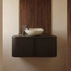 Kave Home Badkamermeubels|Badkamermeubel Mailen Essenhout, 90cm (excl. waskom)