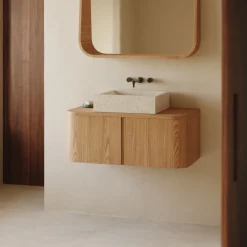 Kave Home Badkamermeubels|Badkamermeubel Salaya Essen, 90cm (excl. waskom)