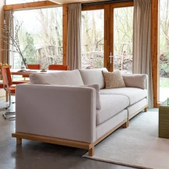 Zuiver Rechte Bank|Bank Blossom Naturel Eikenhout en stof