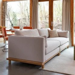 Zuiver Rechte Bank|Bank Blossom Naturel Eikenhout en stof