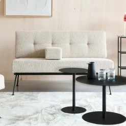 Zuiver Rechte Bank|Bank Bowie Bouclé, kleur Beige