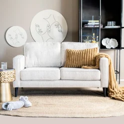 SEVN Rechte Bank|Bank Paulette 2-zits, Chenille, kleur Naturel