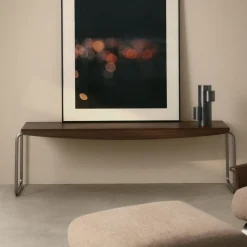 Kave Home Halbanken|Bank Tarsel Walnootfineer, 142cm Bruin