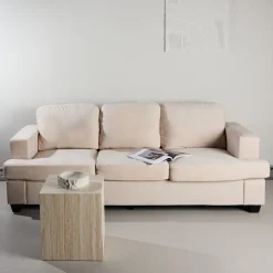 Nohr Rechte Bank|Bank 3-zits Bank Shaneisha Chenille, kleur Beige