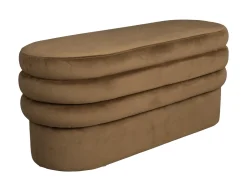 Dutchbone Halbanken|Bankje Aditi Velvet, 93cm Bruin