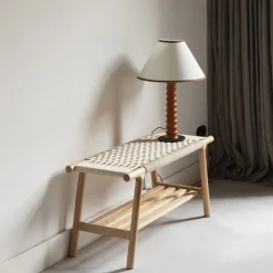 Dutchbone Halbanken|Bankje Kintaro Eikenhout en touw