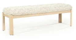 Eleonora Halbanken|Eetkamerbanken|Bankje Lottie Geweven stof en eikenhout, 143cm