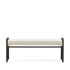 Kave Home Halbanken|Bankje Macaret Eikenhout en chenille