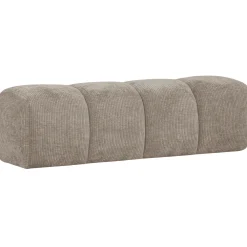 WOOOD Eetkamerbanken|Bankje Mojo Geweven Rib, 164cm, kleur Donker Zand