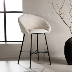 Nohr Barkruk Met Rugleuning|Barkruk Amon Teddy, kleur (zithoogte 69cm) Wit