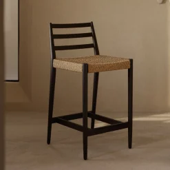 Kave Home Barkruk Met Rugleuning|Barkruk Analy Eiken (zithoogte 65cm)