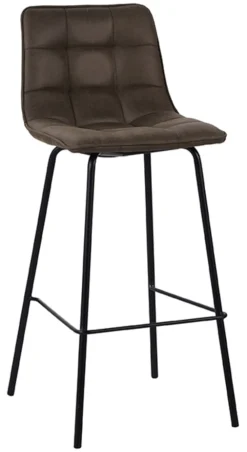 LABEL51 Barkruk Met Rugleuning|Barkruk Bistro Micro Suede (zithoogte 78cm)