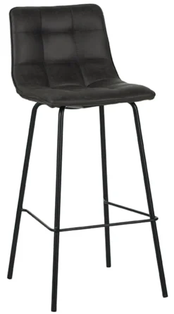 LABEL51 Barkruk Met Rugleuning|Barkruk Bistro Micro Suede (zithoogte 78cm)