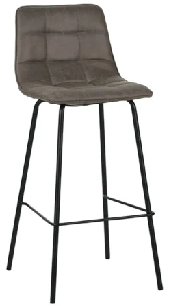 LABEL51 Barkruk Met Rugleuning|Barkruk Bistro Micro Suede (zithoogte 78cm)