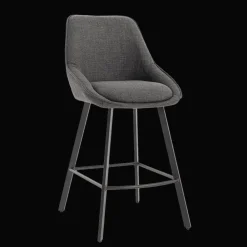 Tower Living Barkruk Met Rugleuning|Barkruk Borgo Geweven stof, kleur Antraciet