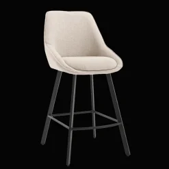 Tower Living Barkruk Met Rugleuning|Barkruk Borgo Geweven stof, kleur Beige