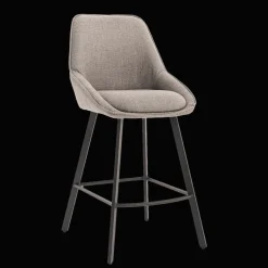 Tower Living Barkruk Met Rugleuning|Barkruk Borgo Geweven stof, kleur /Grijs Beige