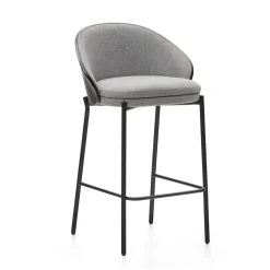 Kave Home Barkruk Met Rugleuning|Barkruk Eamy Essenhout (zithoogte 65cm)