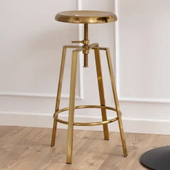 Bendt Barkruk Verstelbaar|Barkruk Ella (zithoogte 67-87cm) Brass