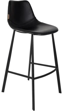 Dutchbone Barkruk Met Rugleuning|Barkruk Leer / Kunstleer|Barkruk Franky PU (zithoogte 80cm)