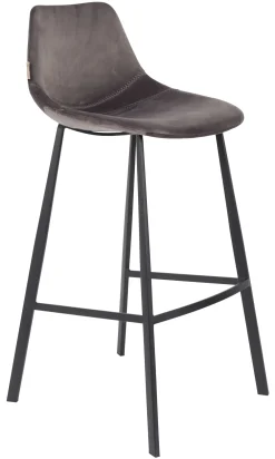 Dutchbone Barkruk Met Rugleuning|Barkruk Franky Velvet (zithoogte 80cm)