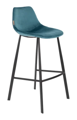 Dutchbone Barkruk Met Rugleuning|Barkruk Franky Velvet (zithoogte 80cm)