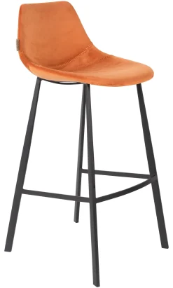 Dutchbone Barkruk Met Rugleuning|Barkruk Franky Velvet (zithoogte 80cm)