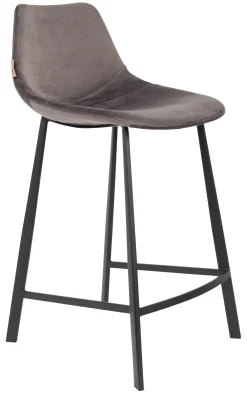 Dutchbone Barkruk Met Rugleuning|Barkruk Franky Velvet (zithoogte 65cm)