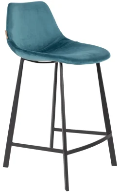 Dutchbone Barkruk Met Rugleuning|Barkruk Franky Velvet (zithoogte 65cm)