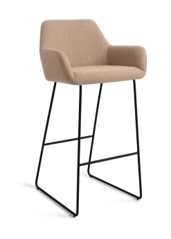 Jesper Home Barkruk Met Rugleuning|Barkruk Hiroo Slide Black (zithoogte 75cm)