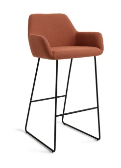 Jesper Home Barkruk Met Rugleuning|Barkruk Hiroo Slide Black (zithoogte 75cm)