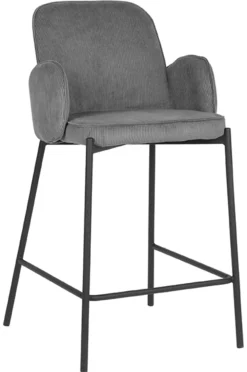 LABEL51 Barkruk Met Rugleuning|Barkruk Jari Rib (zithoogte 65cm)