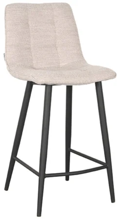 LABEL51 Barkruk Met Rugleuning|Barkruk Jelt Bouclé (zithoogte 65cm) Naturel