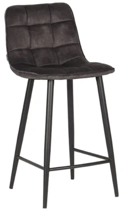 LABEL51 Barkruk Met Rugleuning|Barkruk Jelt Velvet (zithoogte 65cm)