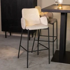 LABEL51 Barkruk Met Rugleuning|Barkruk Joni Elegance stof (zithoogte 78cm)