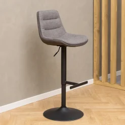 Bendt Barkruk Met Rugleuning|Barkruk Verstelbaar|Barkruk Labarron (zithoogte 65-86cm), Tweekleurig / grijs Bruin