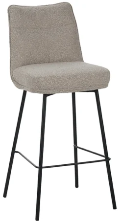 LABEL51 Barkruk Met Rugleuning|Barkruk Lennon Bouclé (zithoogte 78cm)