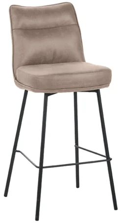 LABEL51 Barkruk Met Rugleuning|Barkruk Lennon Micro Suede (zithoogte 78cm)