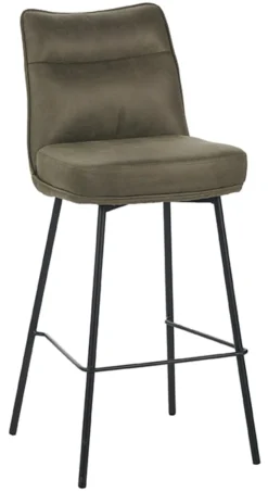 LABEL51 Barkruk Met Rugleuning|Barkruk Lennon Micro Suede (zithoogte 78cm)