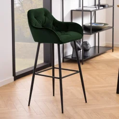 Bendt Barkruk Met Rugleuning|Barkruk Loren Velvet (zithoogte 79cm)