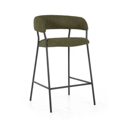 Eleonora Barkruk Met Rugleuning|Barkruk Luka Bouclé (zithoogte 68cm)