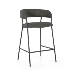 Eleonora Barkruk Met Rugleuning|Barkruk Luka Bouclé (zithoogte 68cm)