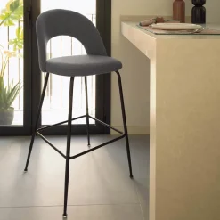 Kave Home Barkruk Met Rugleuning|Barkruk Mahalia (zithoogte 63cm)