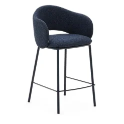 Kave Home Barkruk Met Rugleuning|Barkruk Maina Chenille (zithoogte 65cm)