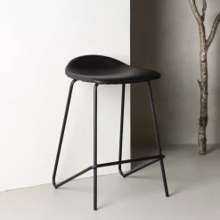 Nohr Barkruk Leer / Kunstleer|Barkruk Meggan Lederlook, kleur (zithoogte 66cm) Zwart