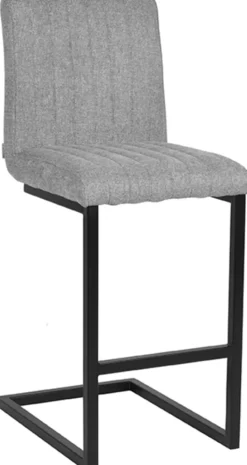 LABEL51 Barkruk Met Rugleuning|Barkruk Milo Stof Grijs