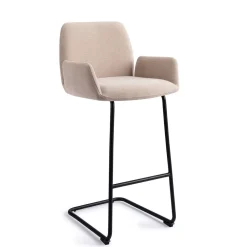 Jesper Home Barkruk Met Rugleuning|Barkruk Misaki Arch Black (zithoogte 75cm)