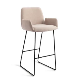 Jesper Home Barkruk Met Rugleuning|Barkruk Misaki Slide Black (zithoogte 75cm)