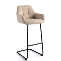 Jesper Home Barkruk Met Rugleuning|Barkruk Noto Arch Black (zithoogte 75cm)