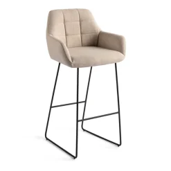 Jesper Home Barkruk Met Rugleuning|Barkruk Noto Slide Black (zithoogte 75cm)